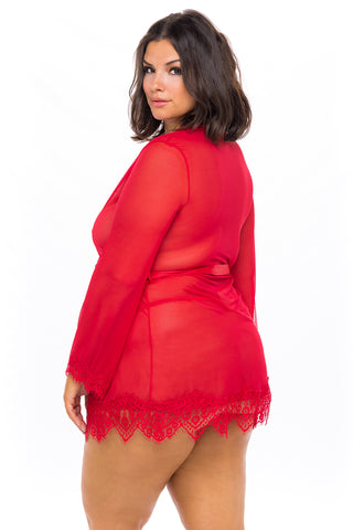 Oh La La Cheri - Provence Robe Plus - 3X/4X -Red - Image 2