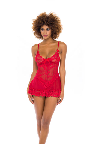 Oh La La Cheri - Valentine Babydoll XL Red
