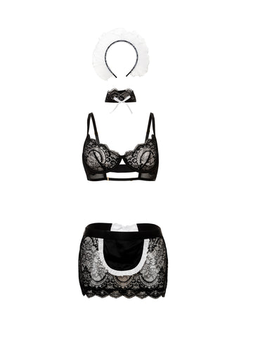 Oh La La Cheri - Maid In France Set - S/M - Black/White - Image 2