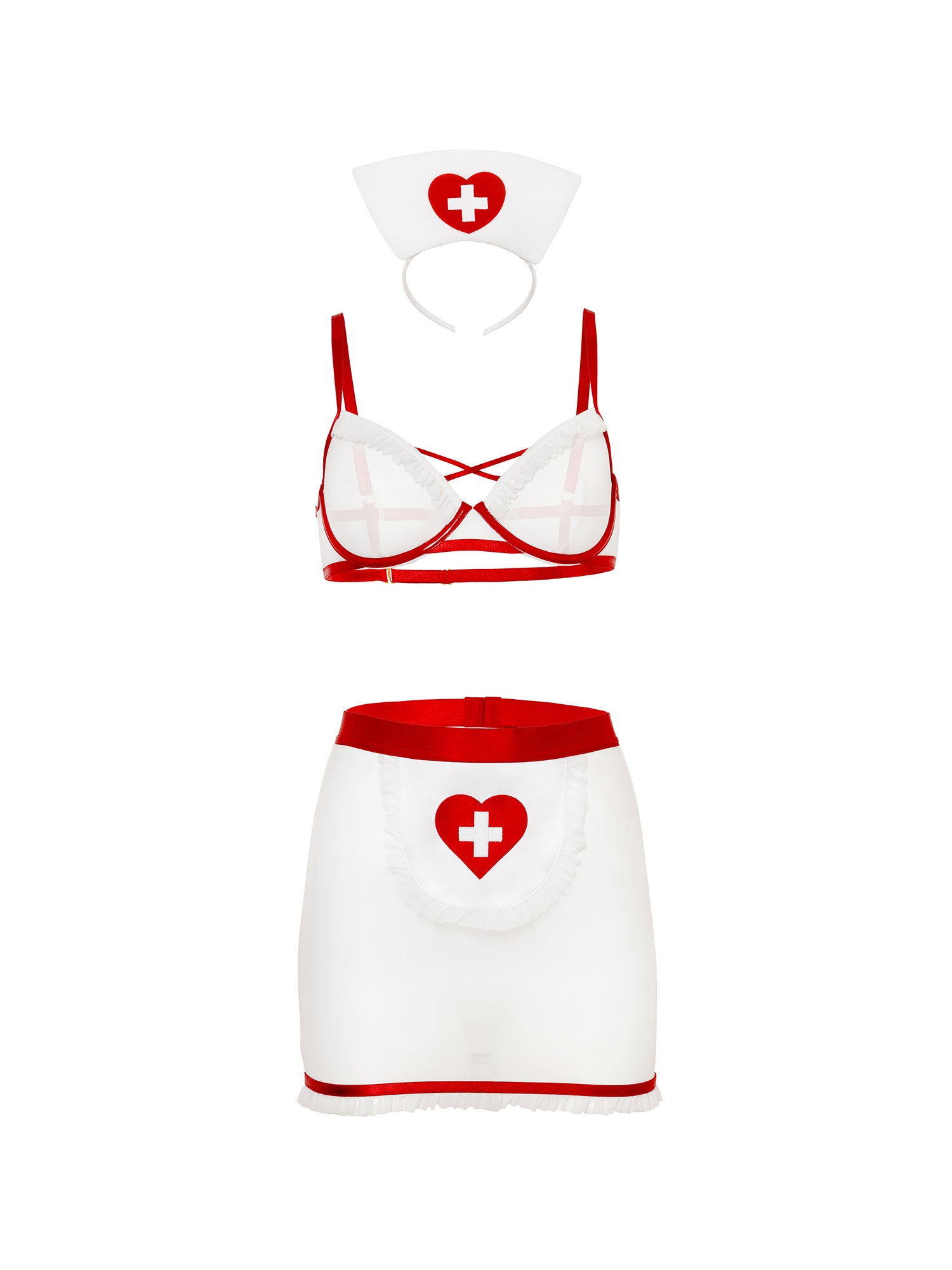 Oh La La Cheri - Naughty Nurse Set - S/M - Red/White - Image 2