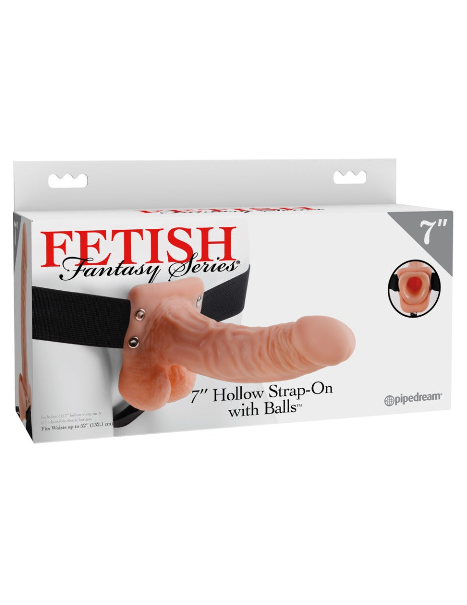 Pipedream - Fetish Fantasy Series - 7" Hollow Strap-On with Balls - Light/Black