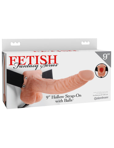 Pipedream - Fetish Fantasy Series - 9" Hollow Strap-On with Balls - Light/Black