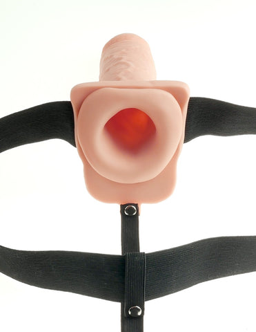 Pipedream - Fetish Fantasy Series - 7" Hollow Strap-On - Light/Black - Image 4
