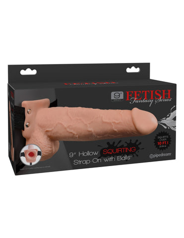 Pipedream - Fetish Fantasy Series - 9" Squirting Hollow Strap-on - Light/Black
