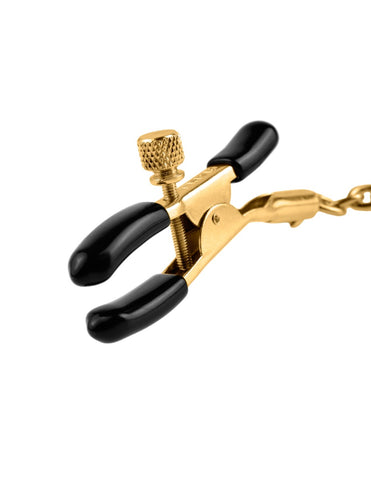 Pipedream - Fetish Fantasy Gold - Chain Nipple Clamps - Gold/Black - Image 3