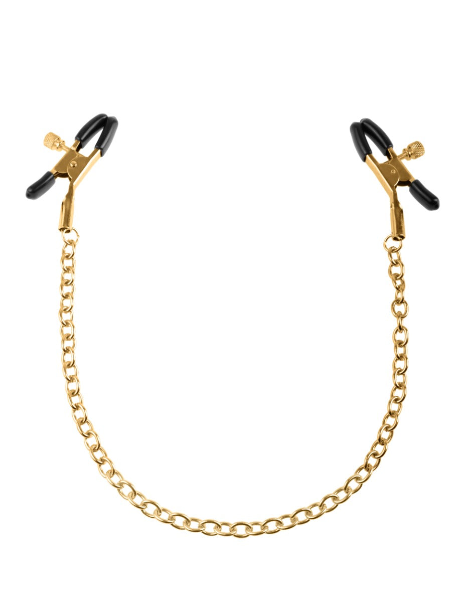 Pipedream - Fetish Fantasy Gold - Chain Nipple Clamps - Gold/Black - Image 2