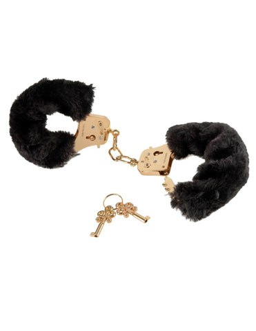 Pipedream - Fetish Fantasy Gold - Deluxe Furry Cuffs - Gold/Black - Image 2