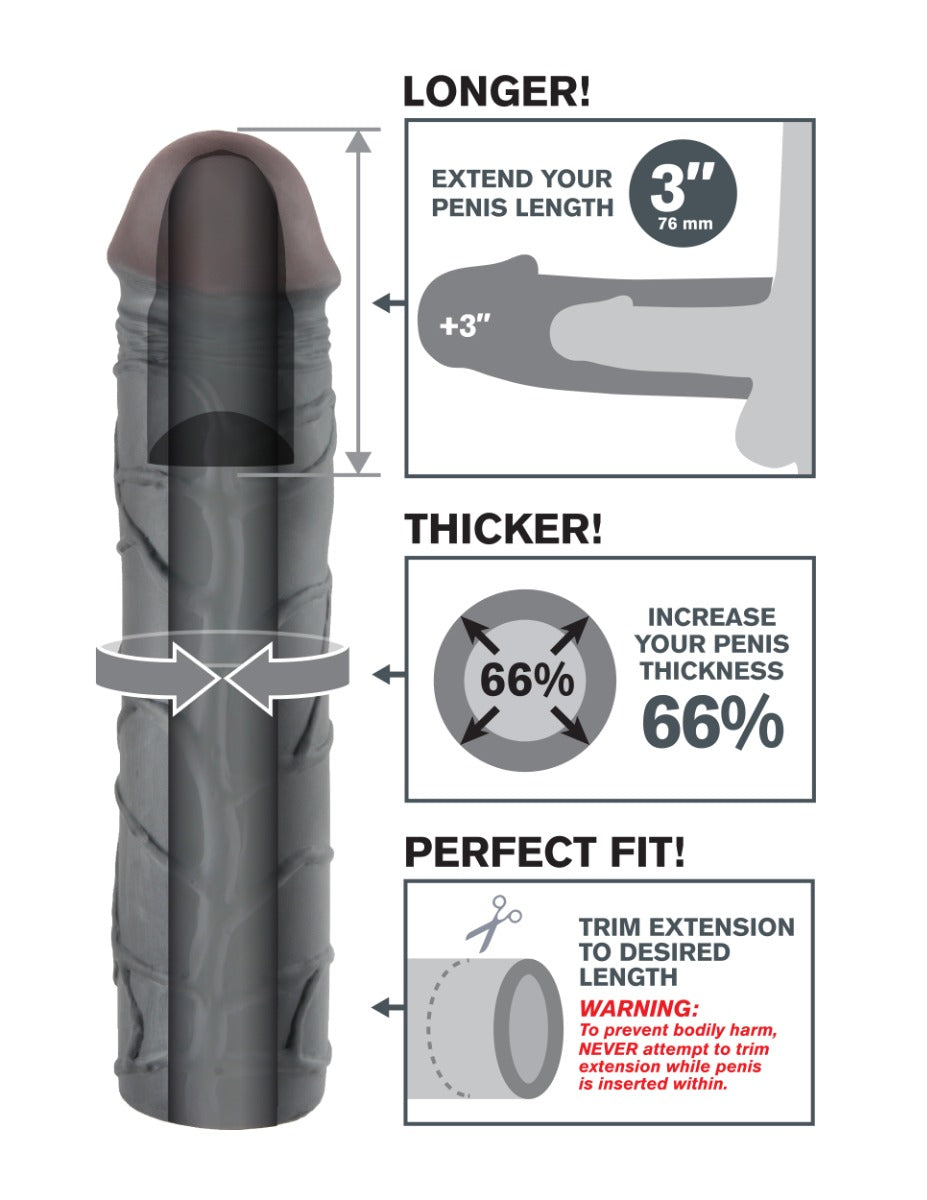 Pipedream - Fantasy X-tensions - Mega 3" Extension - Black - Image 4