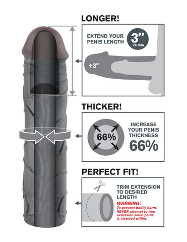 Pipedream - Fantasy X-tensions - Mega 3" Extension - Black - Image 4