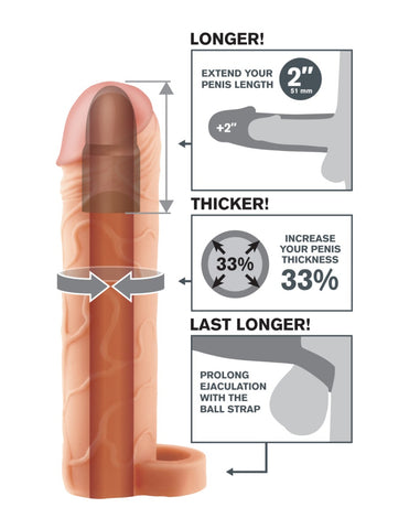 Pipedream - Fantasy X-tensions - Perfect 2" Extension with Ball Strap - Light - Image 4