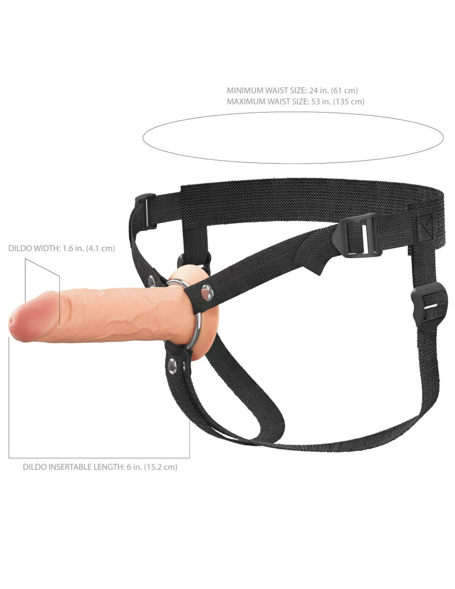 Pipedream - Fantasy X-tensions Elite - 6" Silicone Hollow Strap-on - Dual Density - Light - Image 4