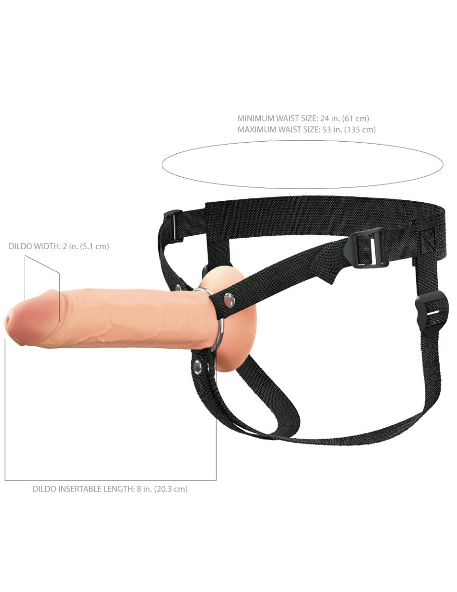 Pipedream - Fantasy X-tensions Elite - 8" Silicone Hollow Strap-on - Dual Density - Light - Image 4