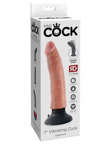 Pipedream - King Cock - 7" Vibrating Cock - Light