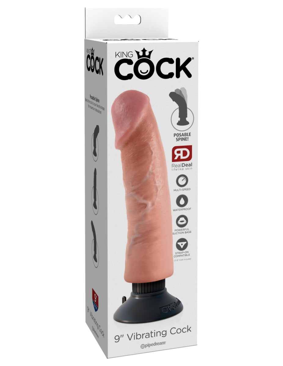Pipedream - King Cock - 9" Vibrating Cock - Light