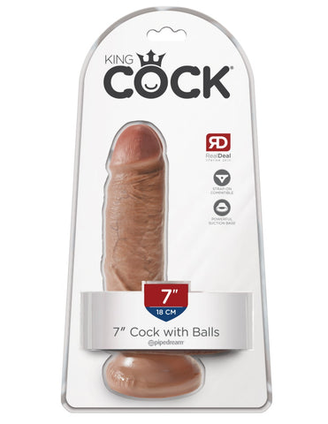 Pipedream - King Cock - 7" Cock with Balls - Tan