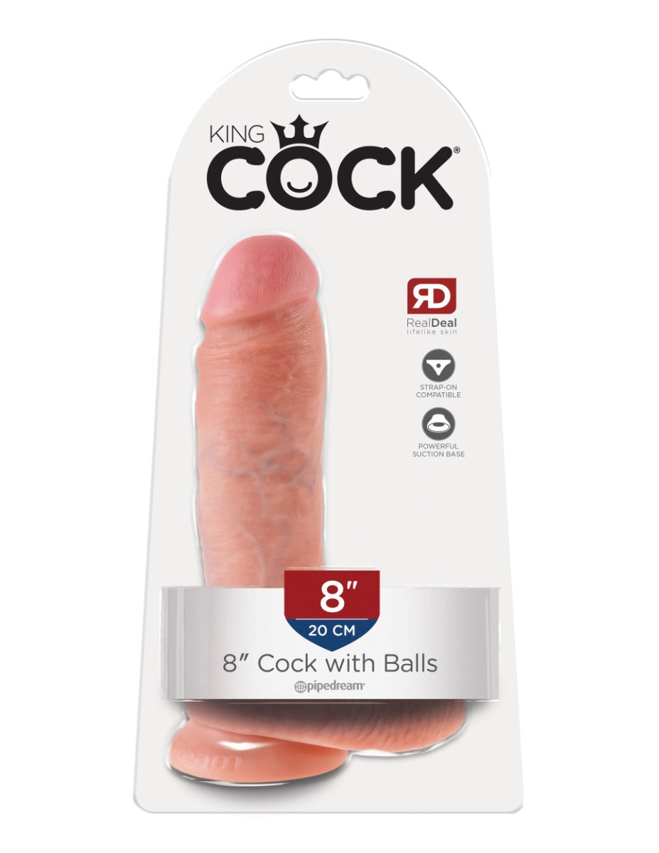 Pipedream - King Cock - 8" Cock with Balls - Light