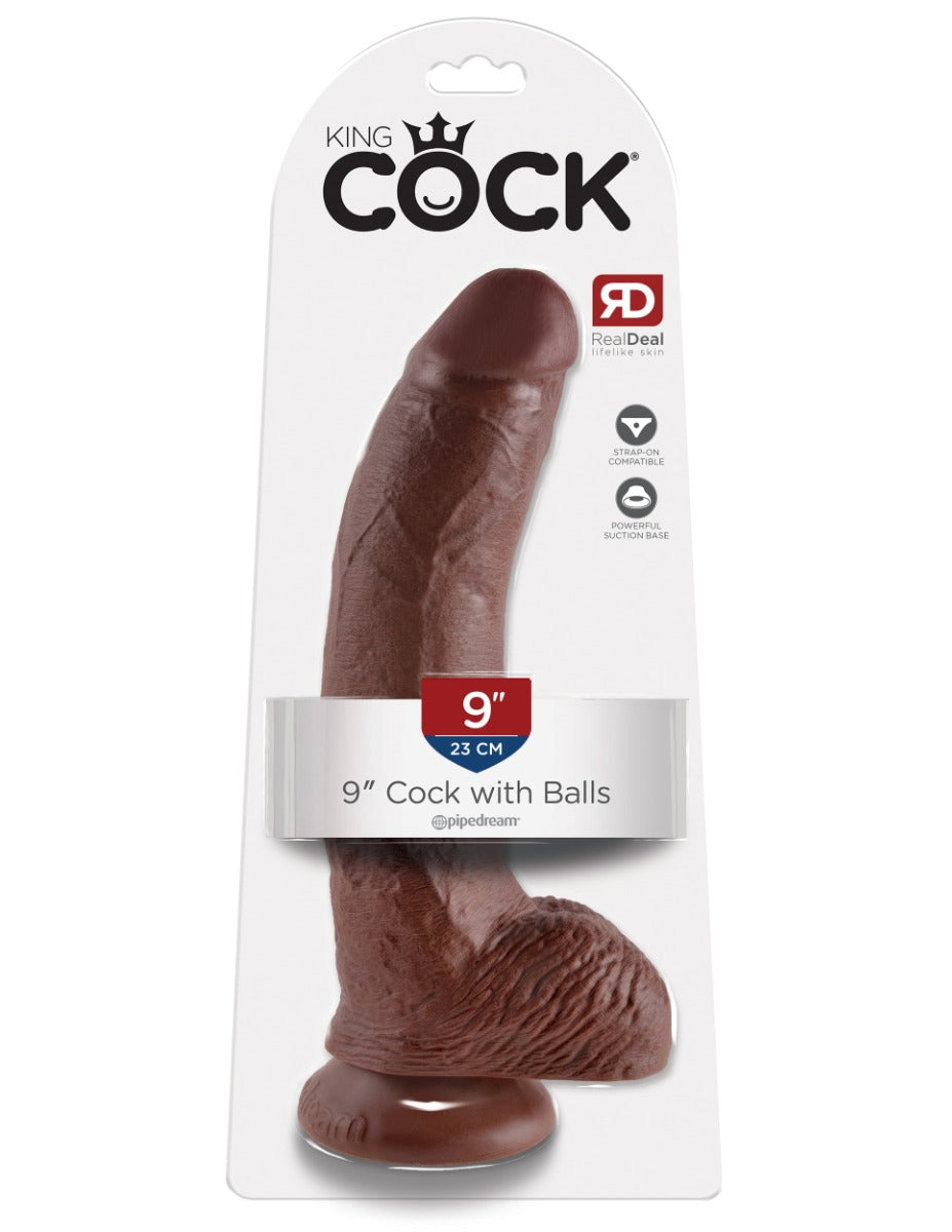 Pipedream - King Cock - 9" Cock with Balls - Brown