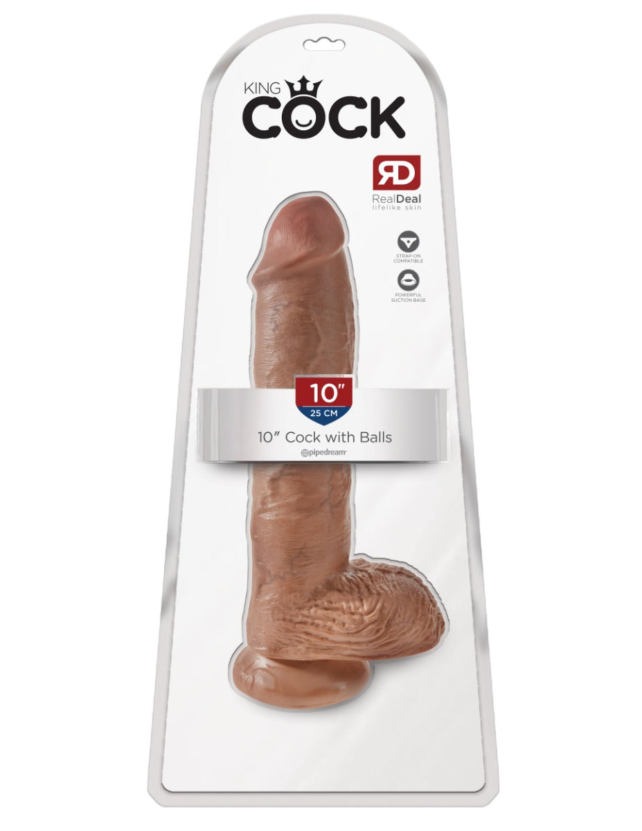 Pipedream - King Cock - 10" Cock with Balls - Tan