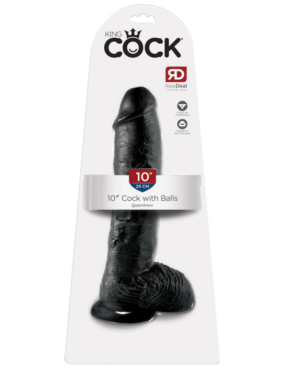 Pipedream - King Cock - 10" Cock with Balls - Black