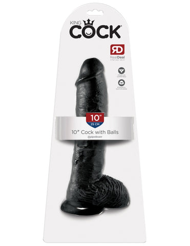Pipedream - King Cock - 10" Cock with Balls - Black