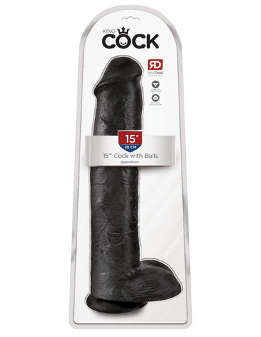 Pipedream - King Cock - 15" Cock with Balls - Black