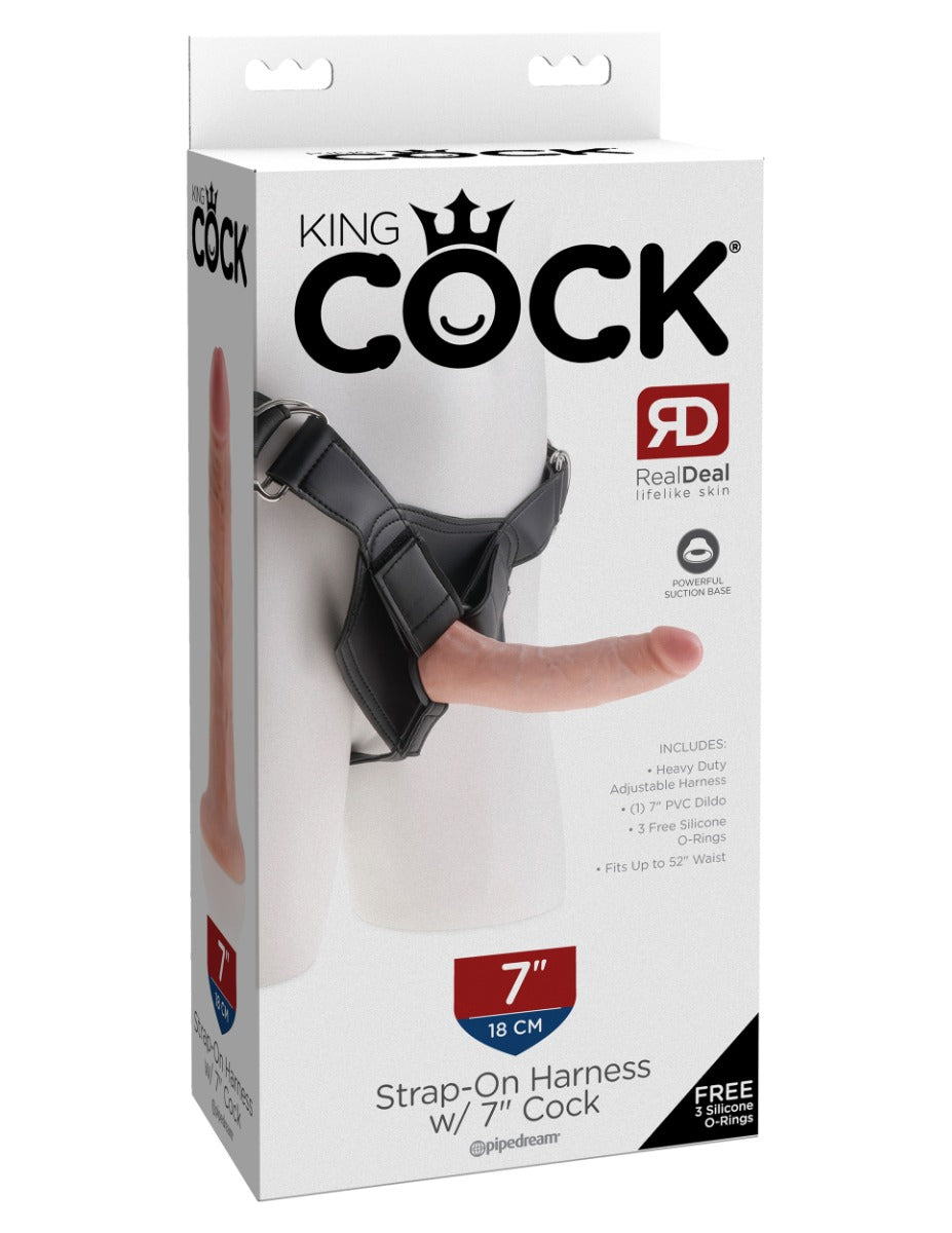 Pipedream - King Cock - Strap on Harness with 7" Cock - Light