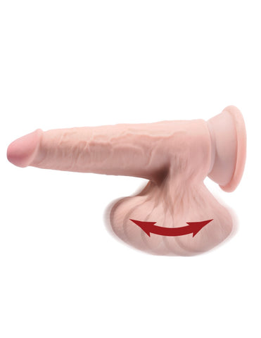 Pipedream - King Cock Plus - 6" Triple Density Cock With Swinging Balls - Light - Image 2