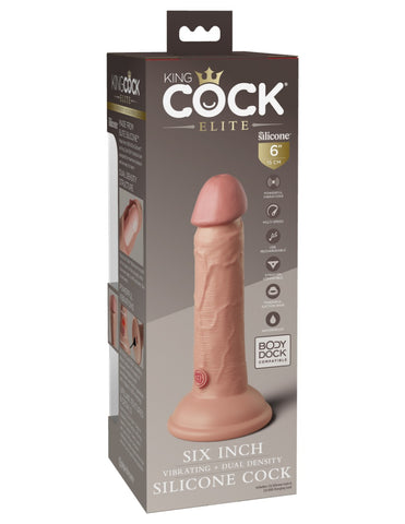 Pipedream - King Cock Elite - 6" Dual Density Vibrating Silicone Cock - Light - Image 2