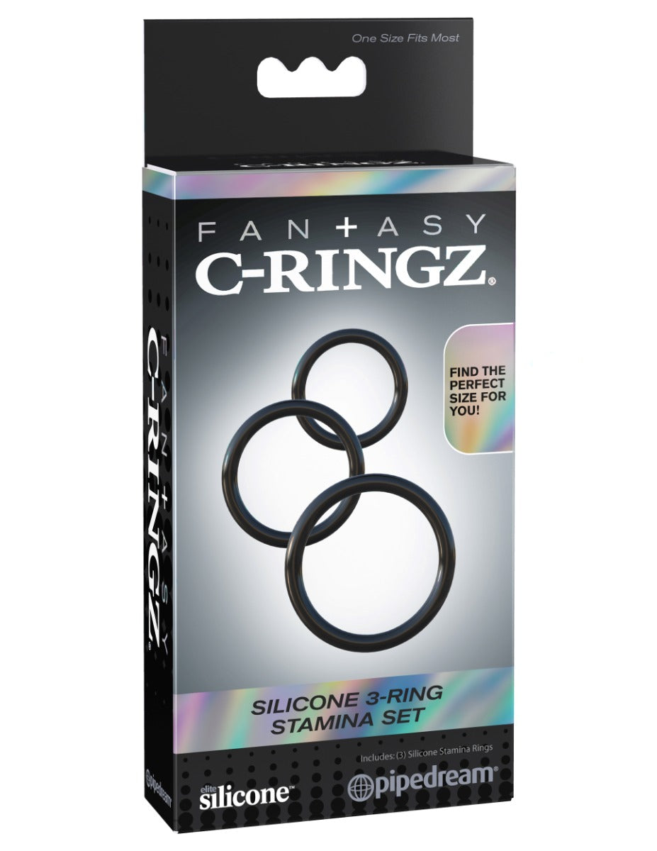 Pipedream - Fantasy C-Ringz - Silicone 3-Ring Stamina Set - Black