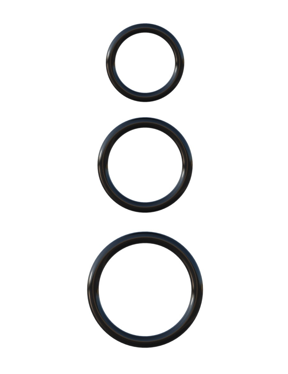 Pipedream - Fantasy C-Ringz - Silicone 3-Ring Stamina Set - Black - Image 2