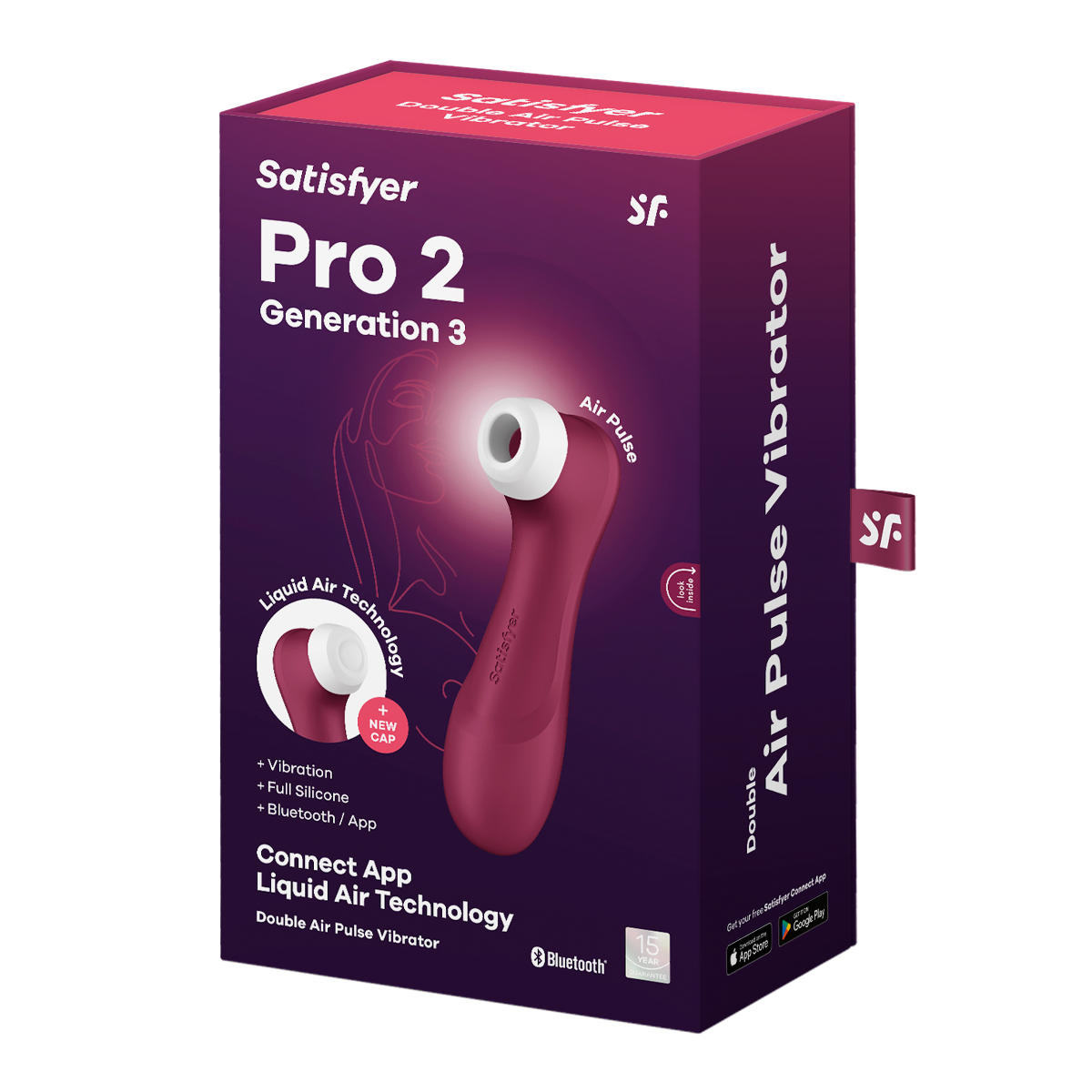 Satisfyer Pro 2 – Generation 3 With Liquid Air Technology – App Enabled Wine Red - Image 2