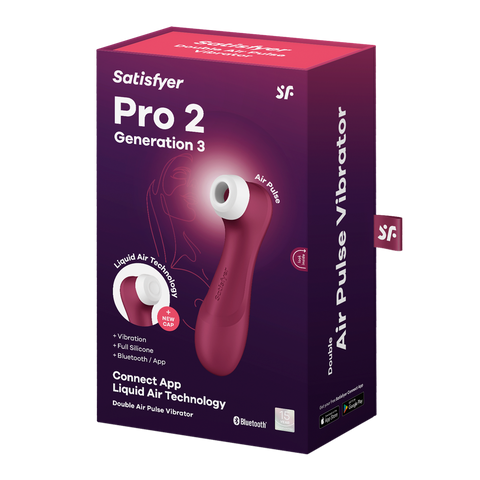 Satisfyer Pro 2 – Generation 3 With Liquid Air Technology – App Enabled Wine Red - Image 2