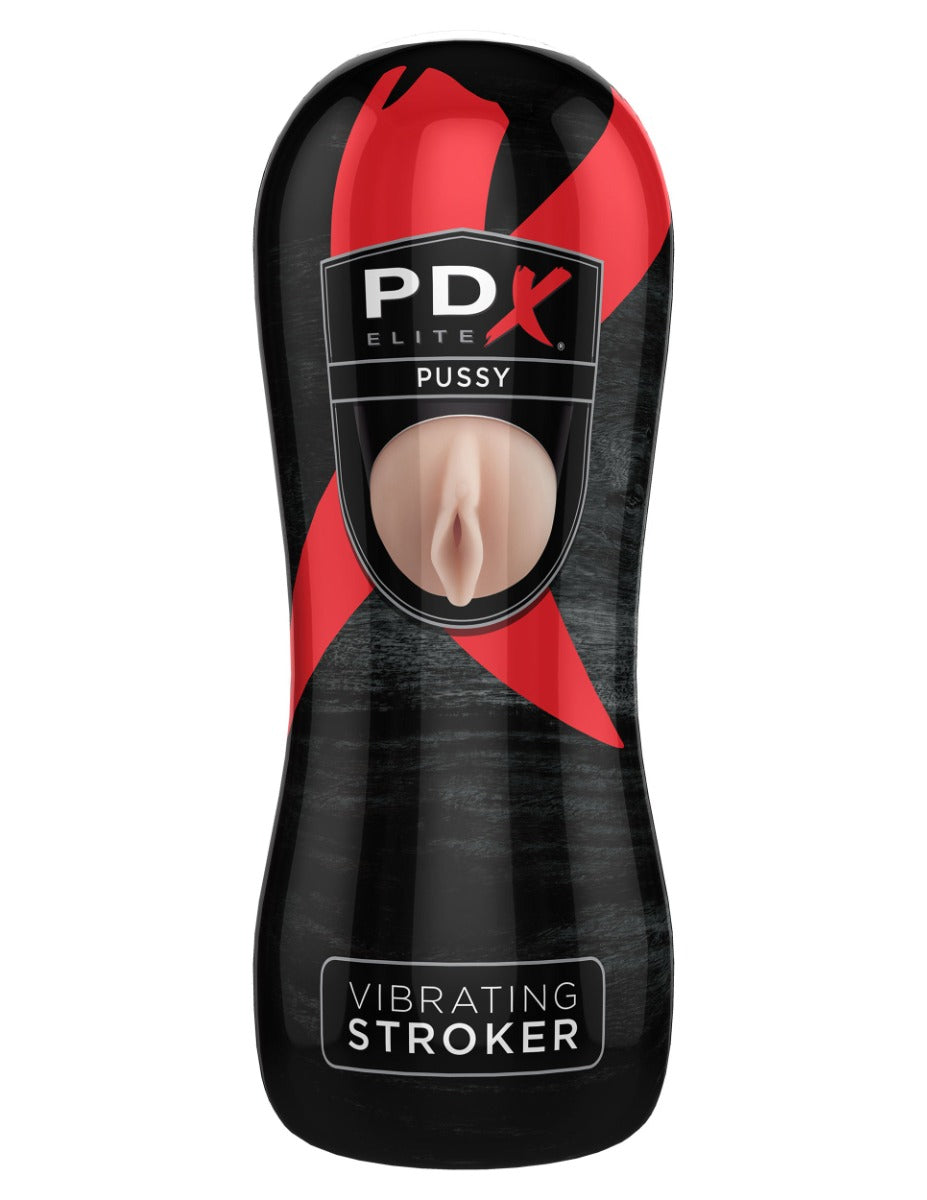 Pipedream - PDX Elite - Vibrating Pussy Stroker - Light/Black - Image 3