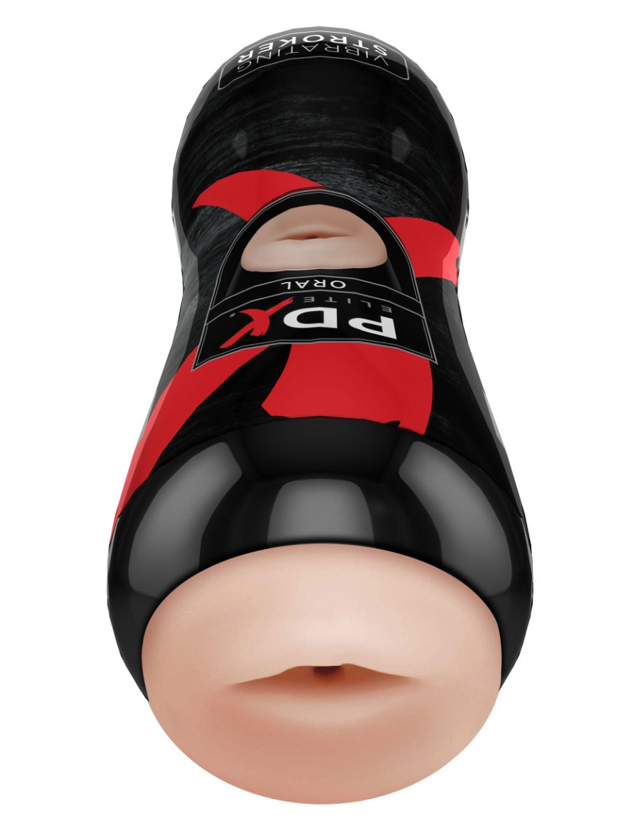 Pipedream - PDX Elite - Vibrating Oral Stroker - Light/Black
