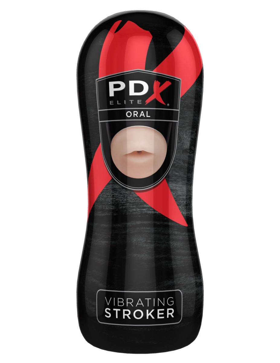 Pipedream - PDX Elite - Vibrating Oral Stroker - Light/Black - Image 2