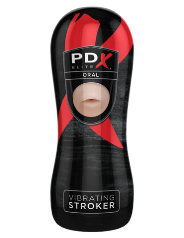 Pipedream - PDX Elite - Vibrating Oral Stroker - Light/Black - Image 2