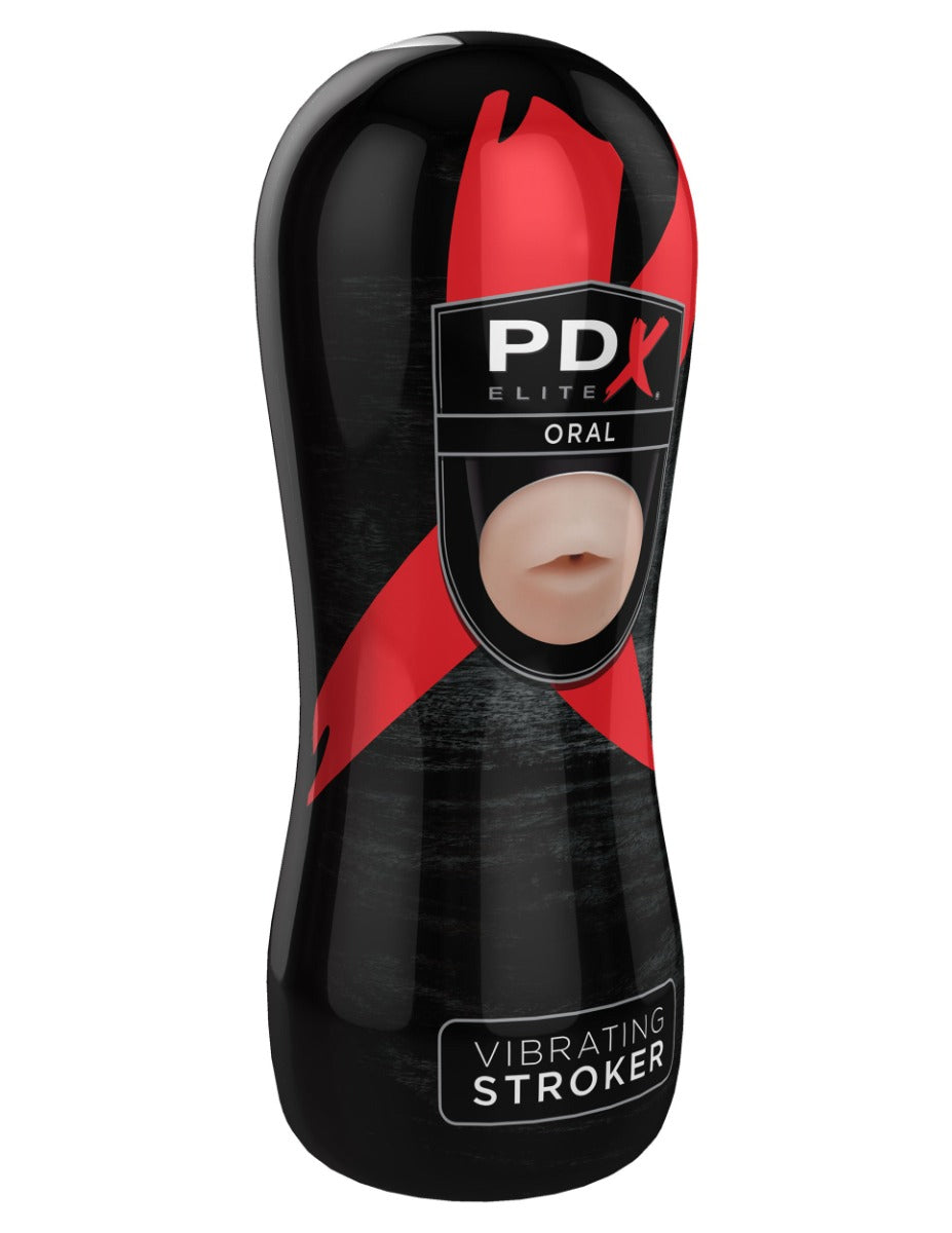 Pipedream - PDX Elite - Vibrating Oral Stroker - Light/Black - Image 3
