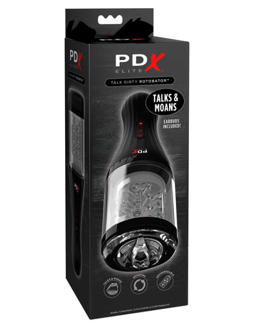 Pipedream - PDX Elite - Talk Dirty Rotobator - Clear/Black
