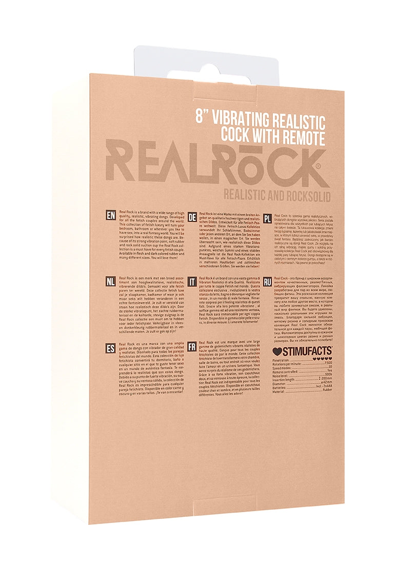 Real Rock - Vibrating Cock & Balls 8 inches - Skin - Image 3