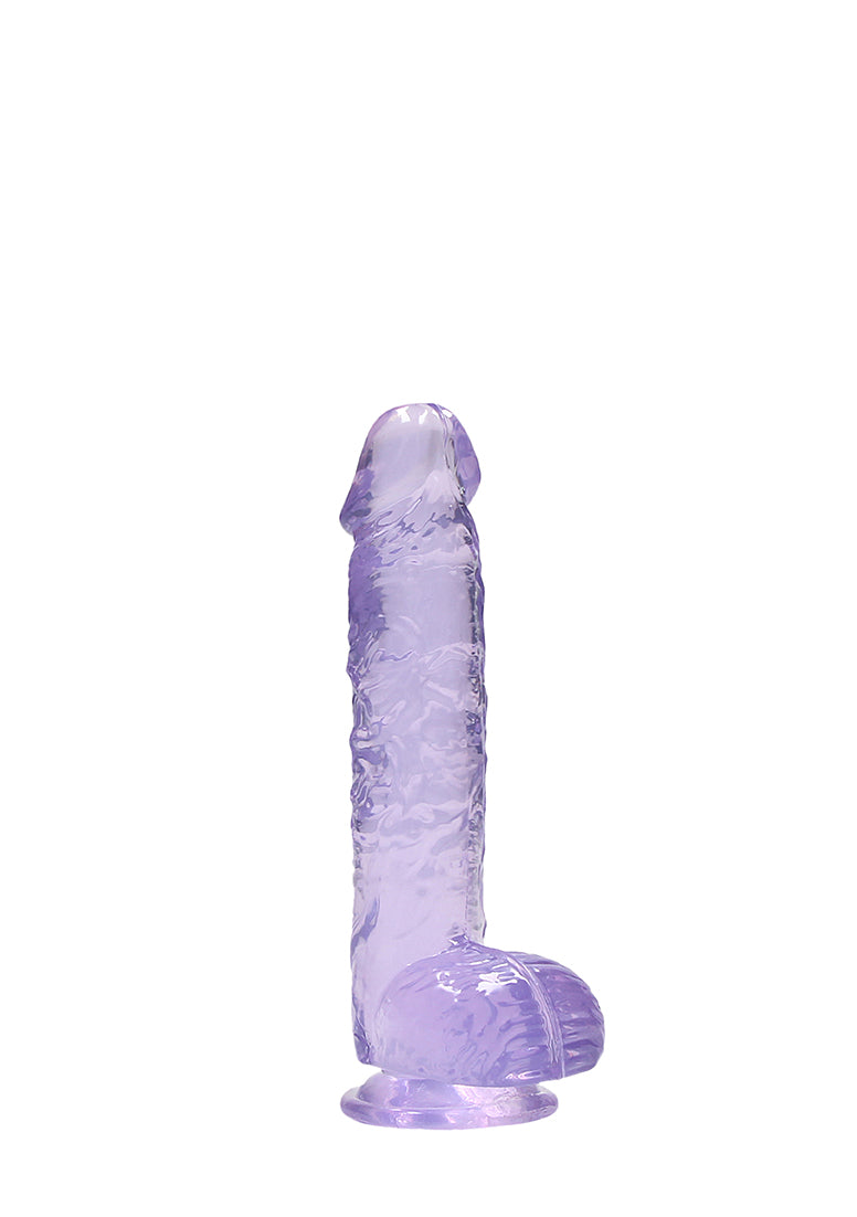 Real Rock Crystal Clear 6" Realistic Dildo With Balls (Purple) - Image 2