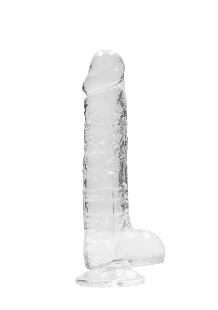 Real Rock Crystal Clear 8" Realistic Dildo With Balls (Transparent) - Image 3
