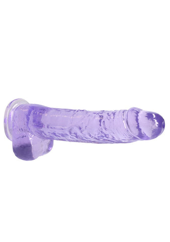 Real Rock Crystal Clear 9" Realistic Dildo With Balls (Purple) - Image 2