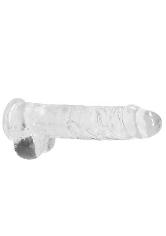 Real Rock Crystal Clear 9" Realistic Dildo With Balls (Transparent) - Image 2