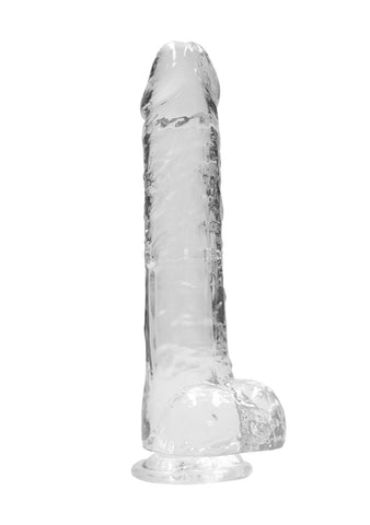 Real Rock Crystal Clear 9" Realistic Dildo With Balls (Transparent) - Image 4