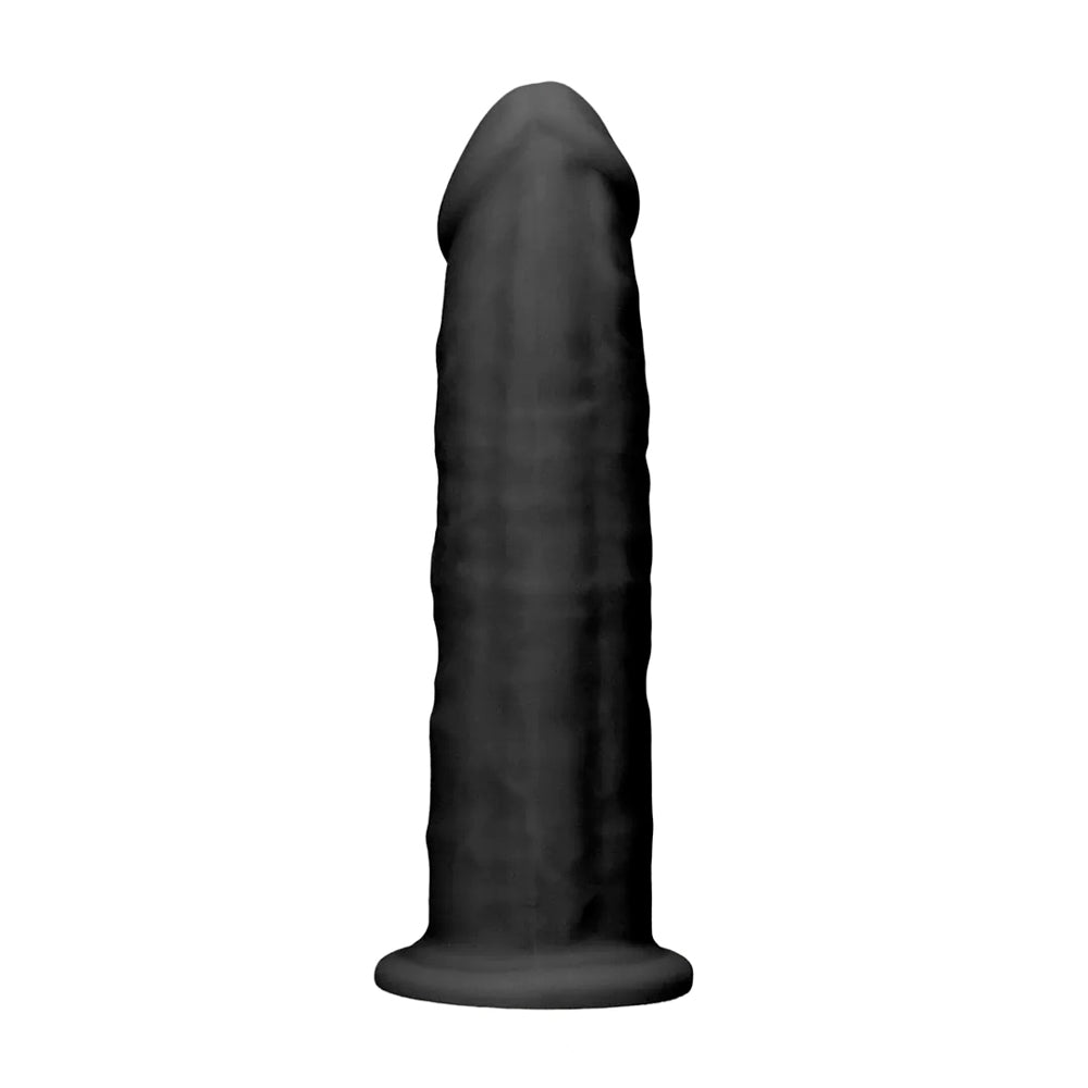 Real Rock Silicone Dildo Without Balls 6" (Black) - Image 2