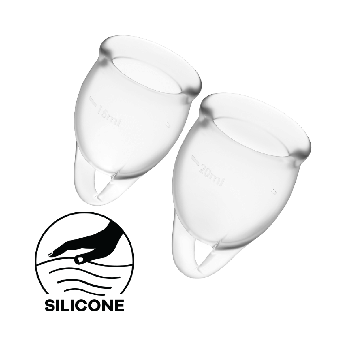 Satisfyer Feel Confident Menstruation Cup Clear 2-pack - Image 3