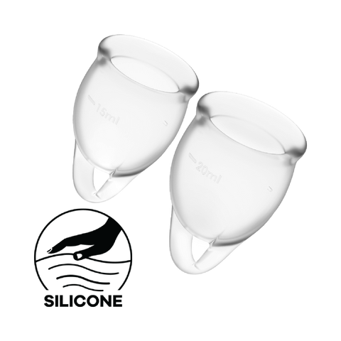 Satisfyer Feel Confident Menstruation Cup Clear 2-pack - Image 3