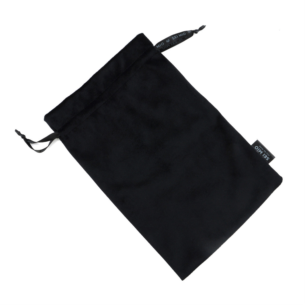 SEI MIO - Velvet Drawstring Bag - Black (300mm x 200mm) - Image 2