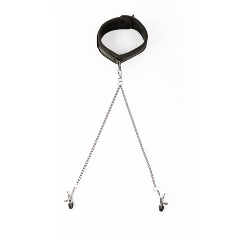 SEI MIO - Twin Tweaks - Velvet Collar with Nipple Clamps - Image 4