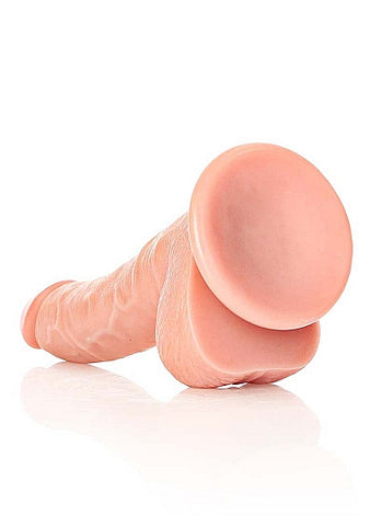Real Rock - Curved Realistic Dildo & Balls with Suction Cup 7 inches - Skin - Image 3